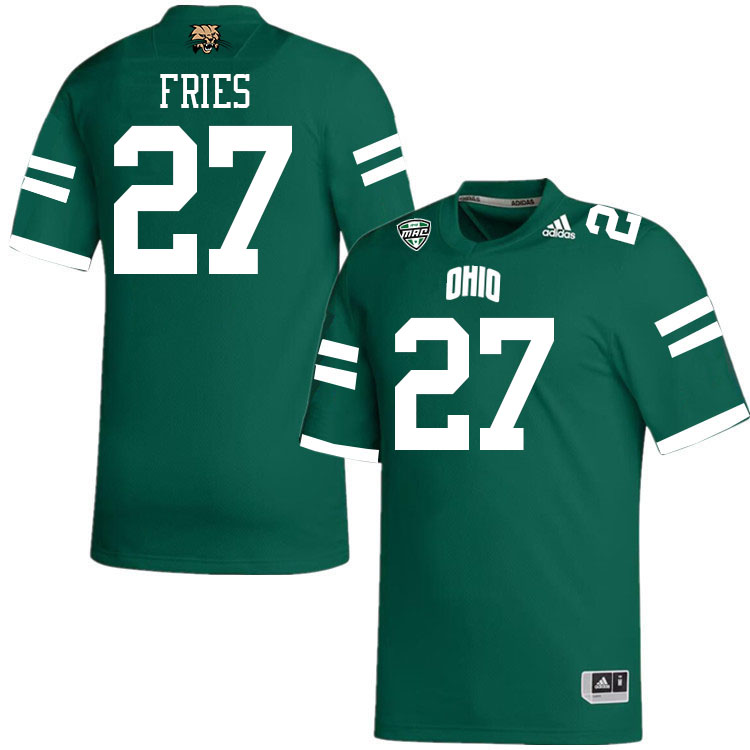 Ohio Bobcats #27 Jack Fries College Football Jerseys Stitched-Green